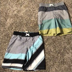 2 pair of boys swim trunks